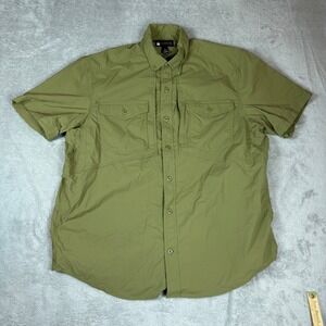 Alaskan Hardgear Shirt Men XL Duluth Trading Co Short Sleeve Utility Olive Green